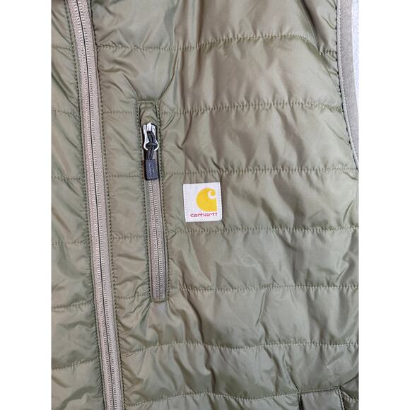 Carhartt Mens Rain Defender Army Green Nylon Relaxed Fit Puffer Vest - XL - Picture 2 of 8